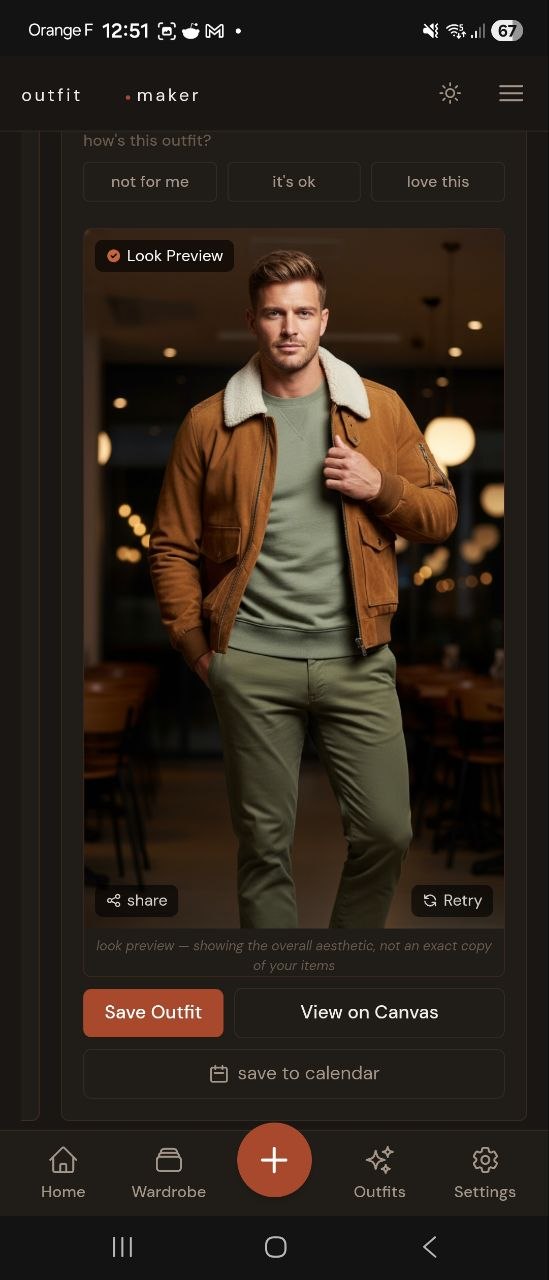 Aperçu visuel (Look Preview) d'une tenue