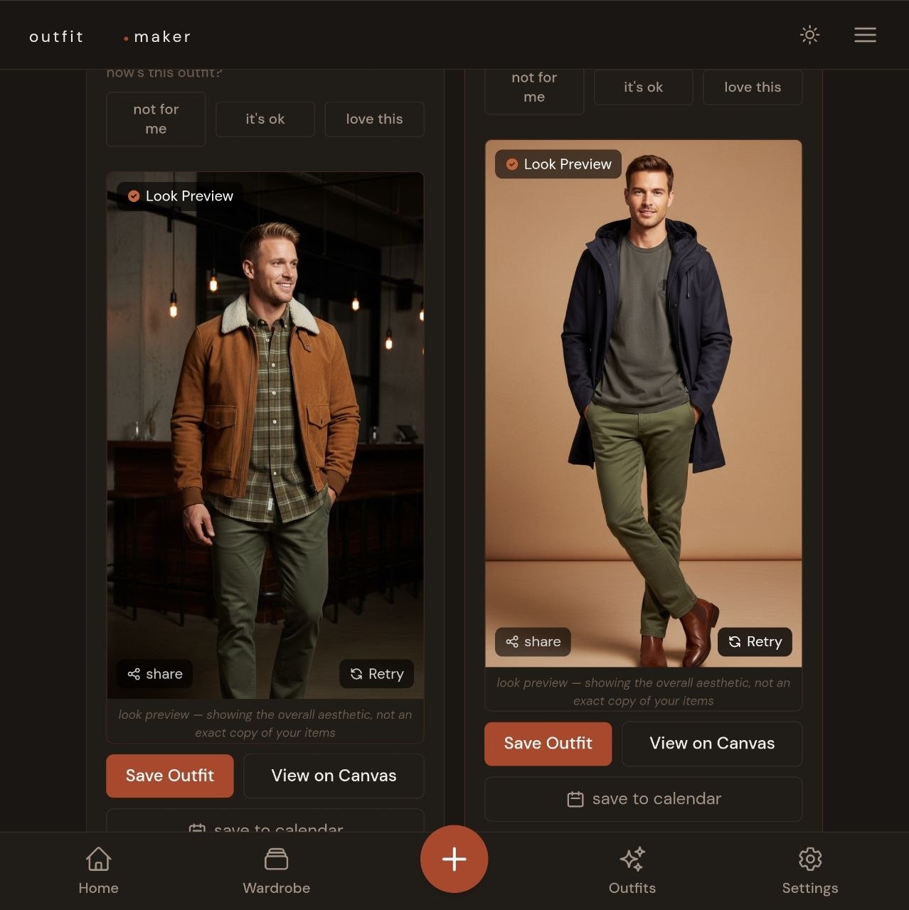 Comparaison d'options de styles