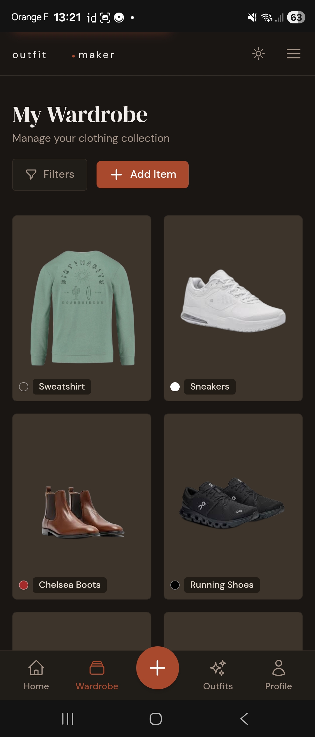 OutfitMaker.ai — your wardrobe, organized and searchable